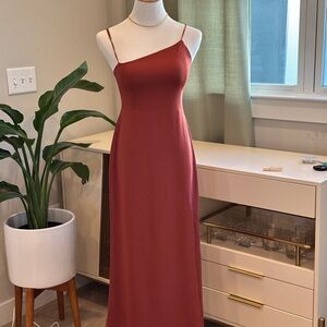 Park & Fifth Women's Rust Red Asymmetrical Dress